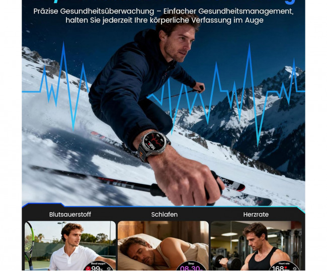 Чоловічий смарт-годинник FITFLEX HD AMOLED